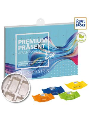 Premium Präsent Adventskalender Eco mit Ritter Sport Schoko Würfeln - kleine Menge