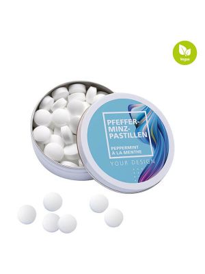 XS-Taschendose mit Pfefferminzpastillen - kleine Menge